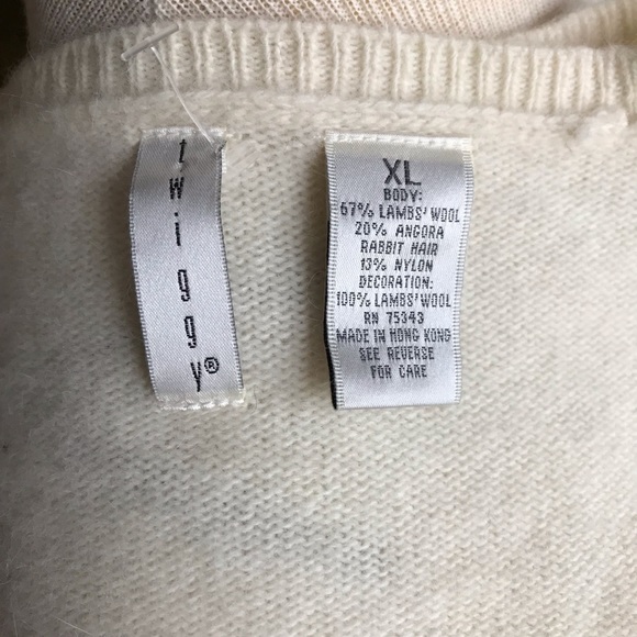 Angora Wool Sweater Ivory (see measurements) - Picture 7 of 8